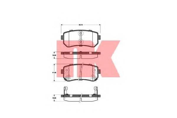 NK 223521 Комплект тормозных колодок,