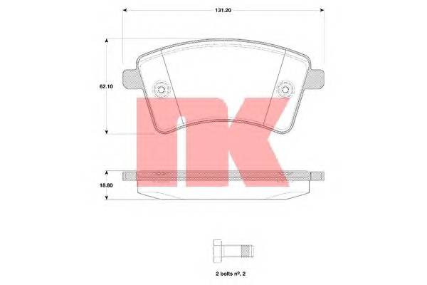 NK 223959 Комплект тормозных колодок,