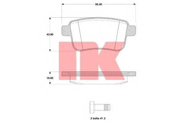 NK 223960 Комплект тормозных колодок,