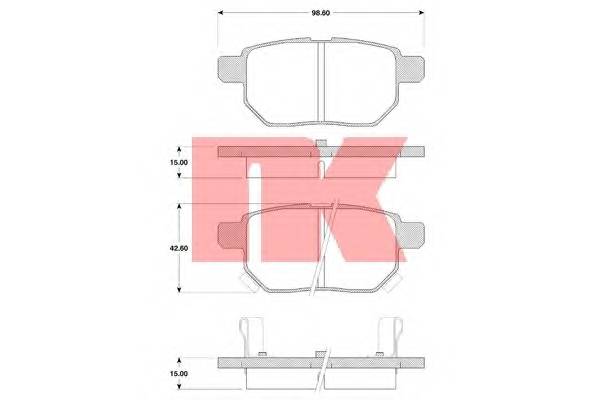 NK 224582 Комплект тормозных колодок,