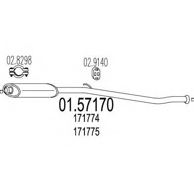 MTS 01.57170 Середній глушник вихлопних