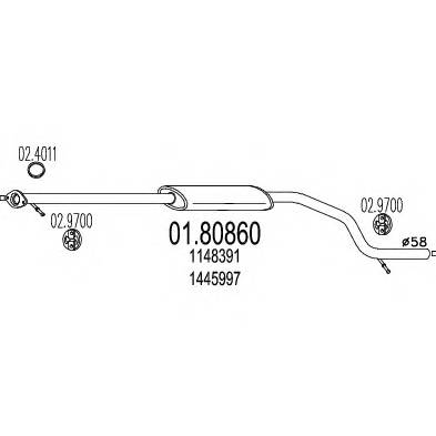 MTS 01.80860 Средний глушитель выхлопных