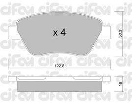 CIFAM 822-321-1 Комплект гальмівних колодок,