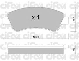 CIFAM 822-327-0 Комплект гальмівних колодок,