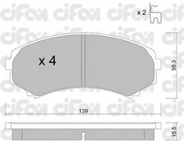 CIFAM 822-399-0 Комплект гальмівних колодок,