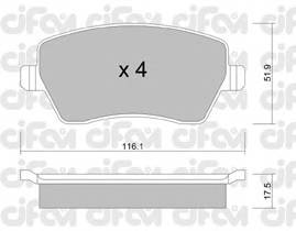 CIFAM 822-485-0 Комплект тормозных колодок,