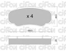 CIFAM 822-532-0 Комплект гальмівних колодок,