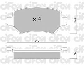 CIFAM 822-542-1 Комплект тормозных колодок,