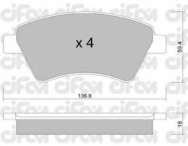 CIFAM 822-544-0 Комплект гальмівних колодок,