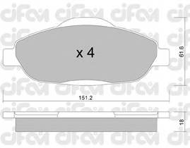 CIFAM 822-804-0 Комплект гальмівних колодок,