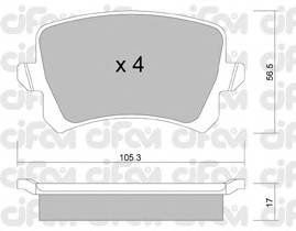 CIFAM 822-806-0 Комплект гальмівних колодок,