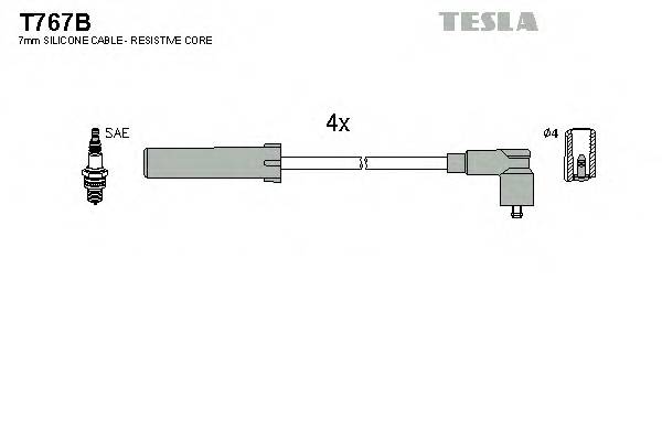 TESLA T767B Комплект дротів запалювання