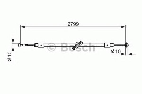 BOSCH 1 987 477 197 Трос, стояночная тормозная