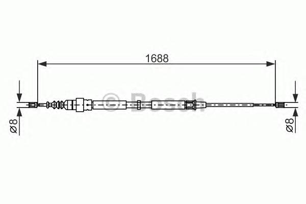 BOSCH 1 987 477 696 Трос, стоянкова гальмівна