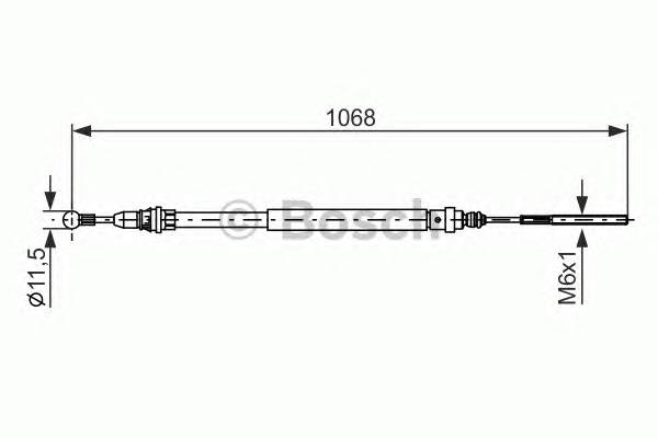 BOSCH 1 987 477 713 Трос, стояночная тормозная