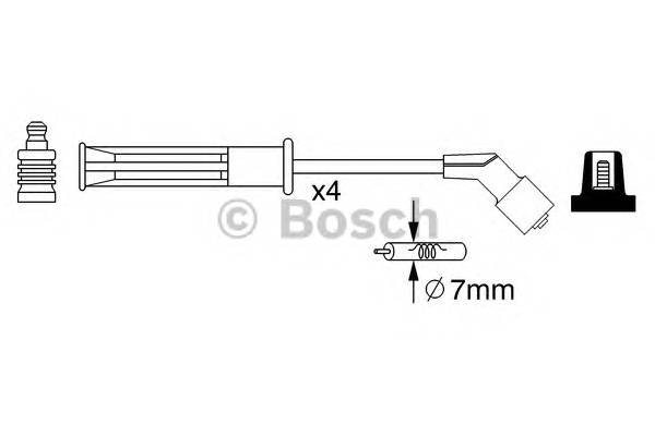 BOSCH 0 986 357 255 Комплект дротів запалювання