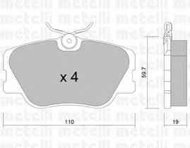 METELLI 22-0061-0 Комплект гальмівних колодок,