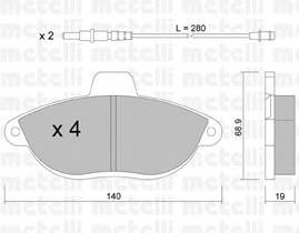 METELLI 22-0105-0 Комплект гальмівних колодок,