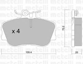 METELLI 22-0158-0 Комплект гальмівних колодок,