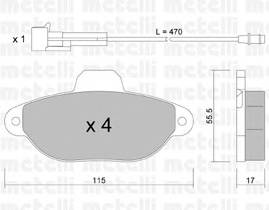 METELLI 22-0159-0 Комплект гальмівних колодок,