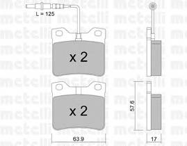 METELLI 22-0192-0 Комплект гальмівних колодок,