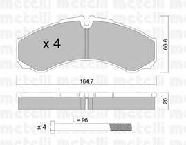 METELLI 22-0212-0 Комплект тормозных колодок,