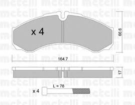 METELLI 22-0212-3 Комплект тормозных колодок,