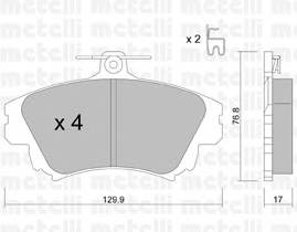 METELLI 22-0286-0 Комплект гальмівних колодок,