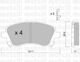 METELLI 22-0296-0 Комплект гальмівних колодок,