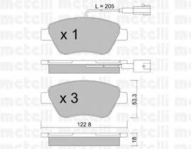 METELLI 22-0321-0 Комплект тормозных колодок,