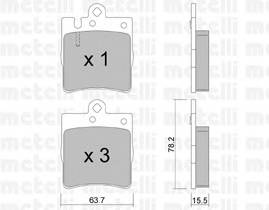 METELLI 22-0344-0 Комплект гальмівних колодок,