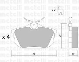 METELLI 22-0347-0 Комплект гальмівних колодок,