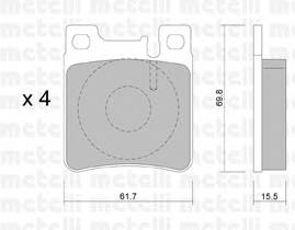 METELLI 22-0567-0 Комплект гальмівних колодок,