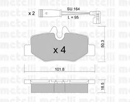 METELLI 22-0576-0K Комплект тормозных колодок,