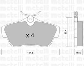 METELLI 22-0712-0 Комплект гальмівних колодок,