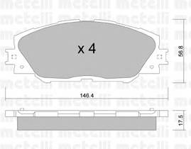 METELLI 22-0748-0 Комплект тормозных колодок,