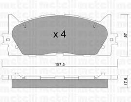 METELLI 22-0882-0 Комплект тормозных колодок,