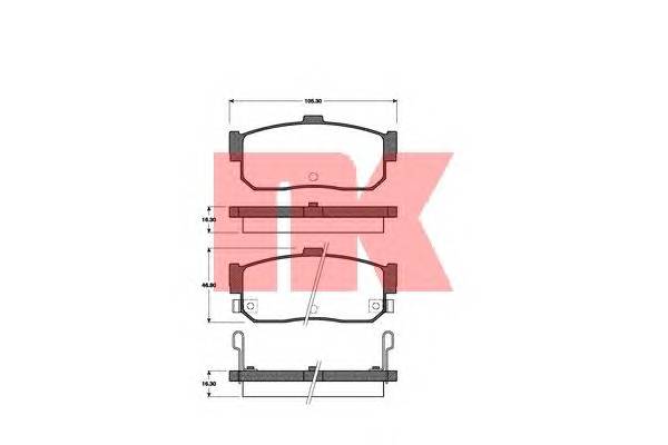 NK 222237 Комплект тормозных колодок,