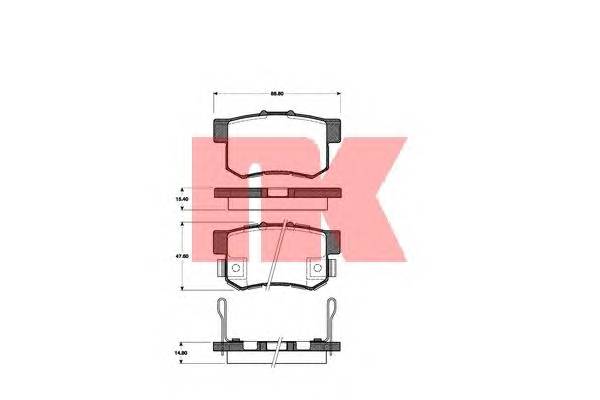 NK 222634 Комплект гальмівних колодок,