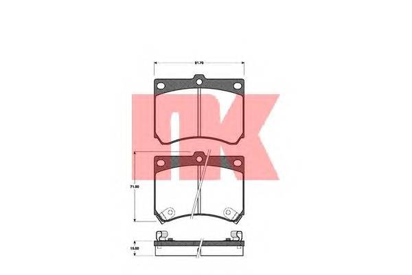 NK 223221 Комплект гальмівних колодок,