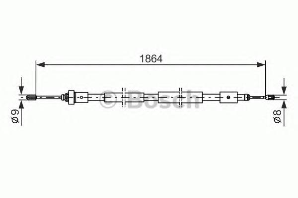 BOSCH 1 987 477 591 Трос, стоянкова гальмівна