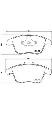 BREMBO P 24 076 Комплект гальмівних колодок,