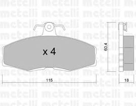 METELLI 22-0039-0 Комплект гальмівних колодок,