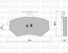 METELLI 22-0050-0 Комплект гальмівних колодок,