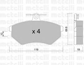 METELLI 22-0050-2 Комплект тормозных колодок,