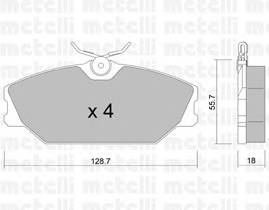 METELLI 22-0142-2 Комплект гальмівних колодок,