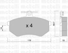 METELLI 22-0148-0 Комплект гальмівних колодок,