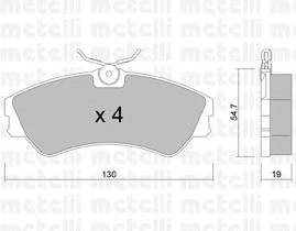 METELLI 22-0162-0 Комплект гальмівних колодок,