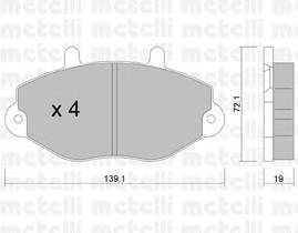 METELLI 22-0195-0 Комплект гальмівних колодок,