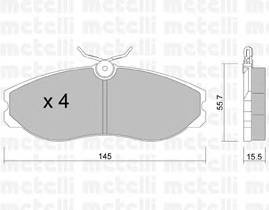 METELLI 22-0198-0 Комплект гальмівних колодок,